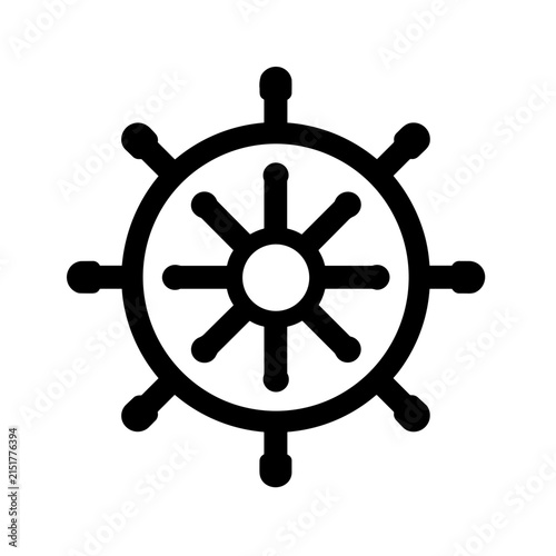 Minimalist nautical ship rudder vector icon