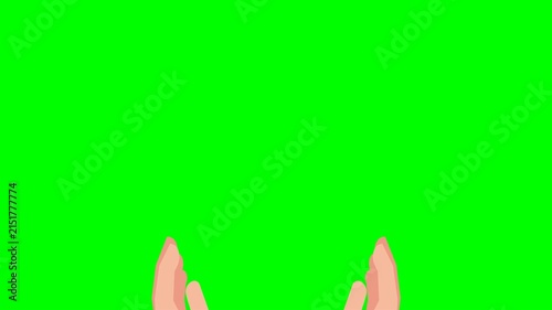 Partners congratulation with great deal. Gesture clap hand on green. Two hands giving high five, clapping palms icon. Arms slap, greeting hi gesture of friends. 2d flat animation. Alpha channel