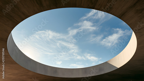 Minimal Circular Concrete Pavilion