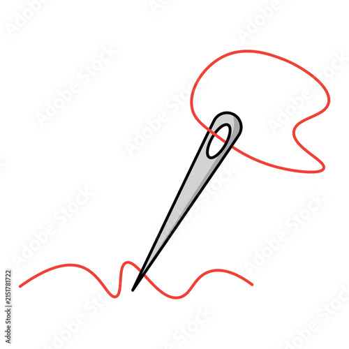 Canvas Print Thread and NeedleIcon Illustration Style