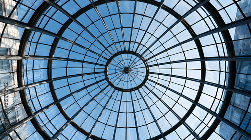 Minimal Circular Glass Pavilion Roof