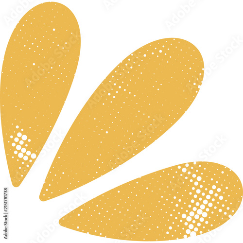 Yellow Halftone Abstract Petal Shapes