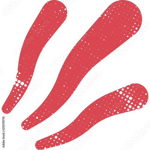 Red Abstract Halftone Graphic Shapes