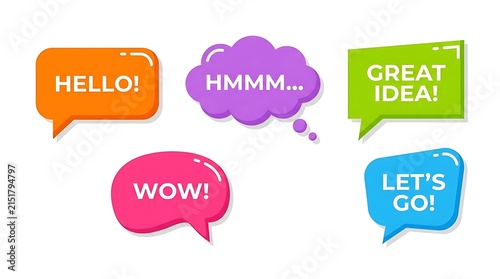 Colorful Speech Bubbles for Communication and Conversation