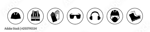 vector illustration of a set of safety work
