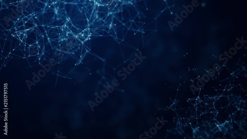 Abstract Digital Network Technology Background with Glowing Data Connections and Copy Space