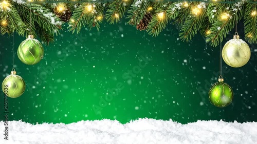 Festive holiday decorations with glowing lights and ornaments