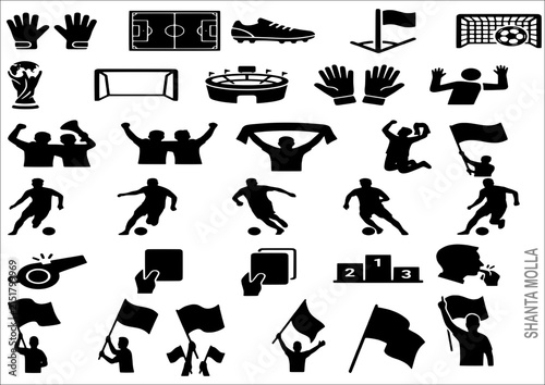 Flat icons set of diverse sports and activities