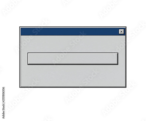 Classic Retro Computer Application Loading Dialog with Empty Progress Bar Y2K Aesthetic – PNG Transparent