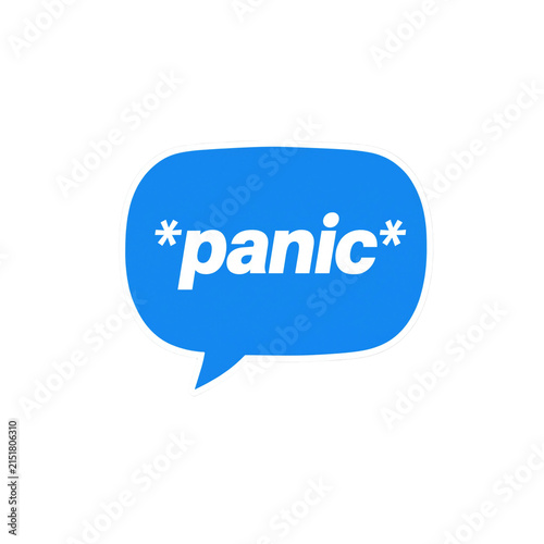 Retro Blue Chat Message Bubble with Asterisk Panic Asterisk Anxiety Humor Sticker – PNG Transparent