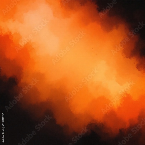 Abstract orange and black background with soft smoky gradient texture, abstract