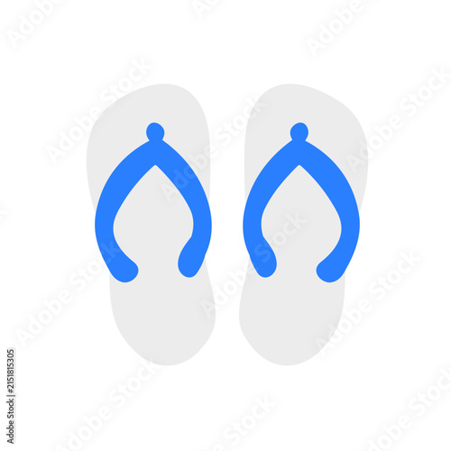 Minimalist abstract blue icon with two symmetrical curved shapes isolated on a white background