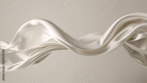 Generative AI creates a flowing abstract silk-like sculpture in neutral tones