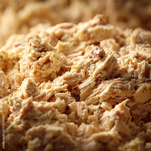 Close up of tuna salad creamy textured salad generated.AI