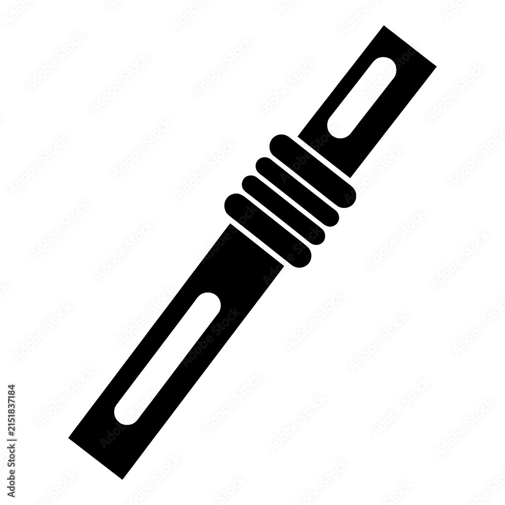 Naklejka premium Black pocket knife icon isolated on white background simple design