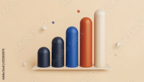 Generative AI visualizes colorful bar chart with playful elements