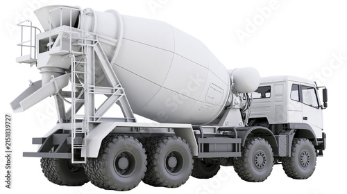 Heavy duty concrete mixer truck with large wheels