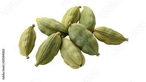 Konstfotografi Green cardamom pods Elettaria cardamomum, spice seeds
