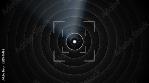 Futuristic white neon radar display scanning in dark background technology modern motion graphic