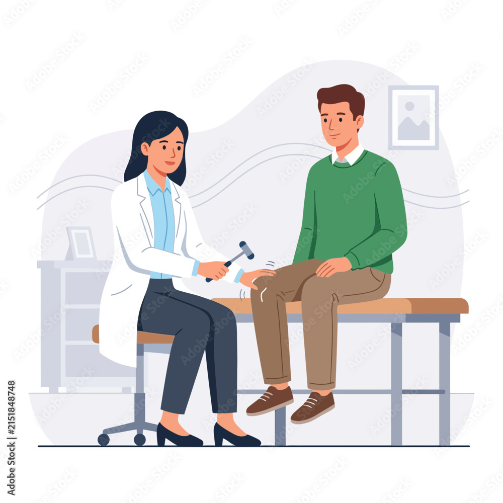 Fototapeta premium Doctor Performing Neurological Reflex Test on Patient
