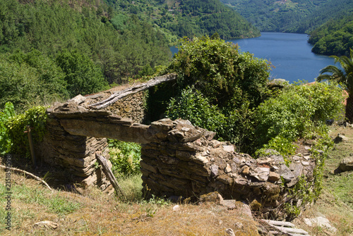Landscapes Along the Hiking Route from Os Peares to Mirador Alto de Picota viewpoint in Ribeira Sacra, Galicia, Spain