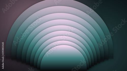 Fotografía Abstract geometric background featuring stacked semicircular layers with soft gr