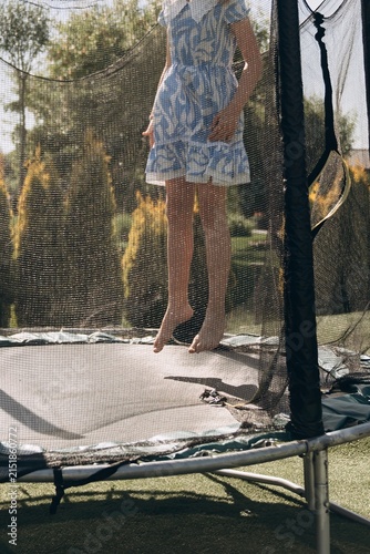 Happy Children Jumping Together on Trampoline