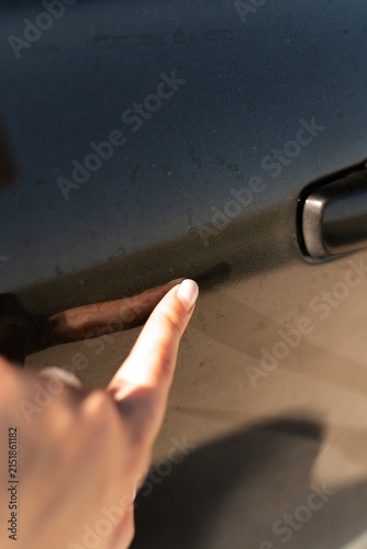 Dust and Dirt on Black Car Surface