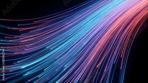 Abstract Colorful Wavy Lines Background with Glowing Rainbow Curves, Dynamic Motion, Bright Energy, and Vibrant Digital Light Pattern for Modern Design and Wallpaper