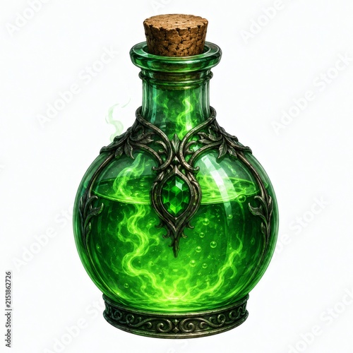 green bottle with a cork