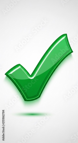 Vibrant Green Checkmark Gleaming with Hope and Success | Digital Render