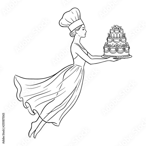 girl with cake