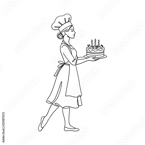 girl with cake