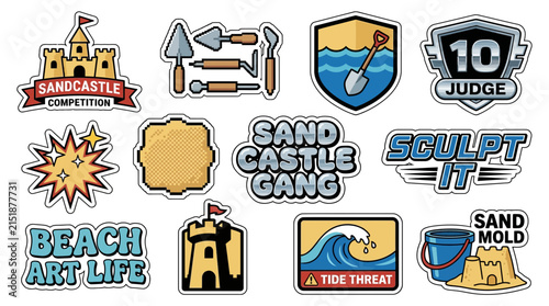 Sand Castle Competition Aesthetic Sticker Pack Y2K Style Collection