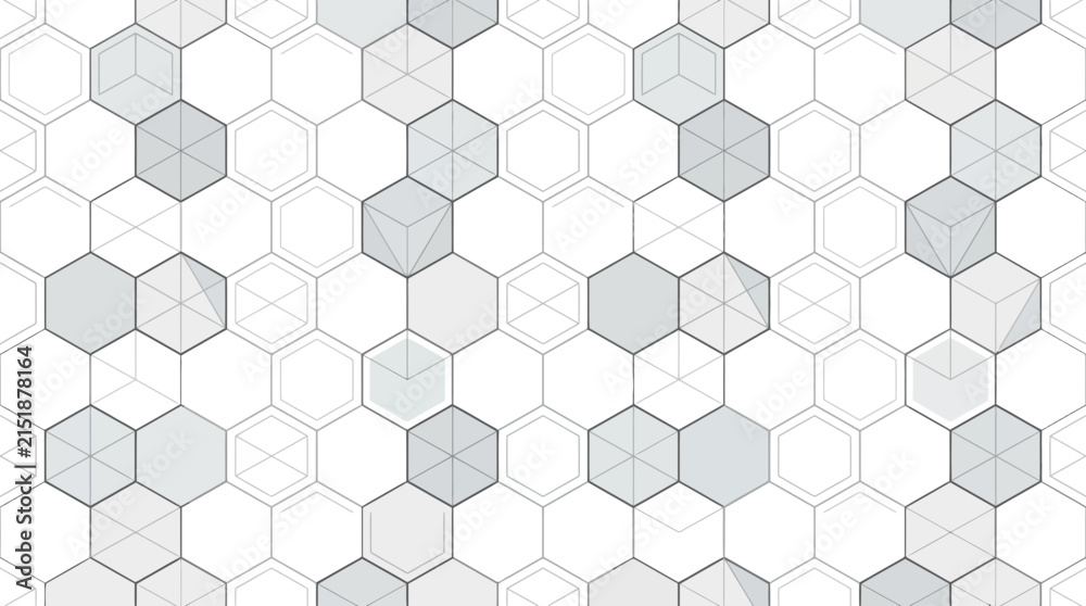 Fototapeta premium Seamless Geometric Pattern with Hexagons and Cube Elements
