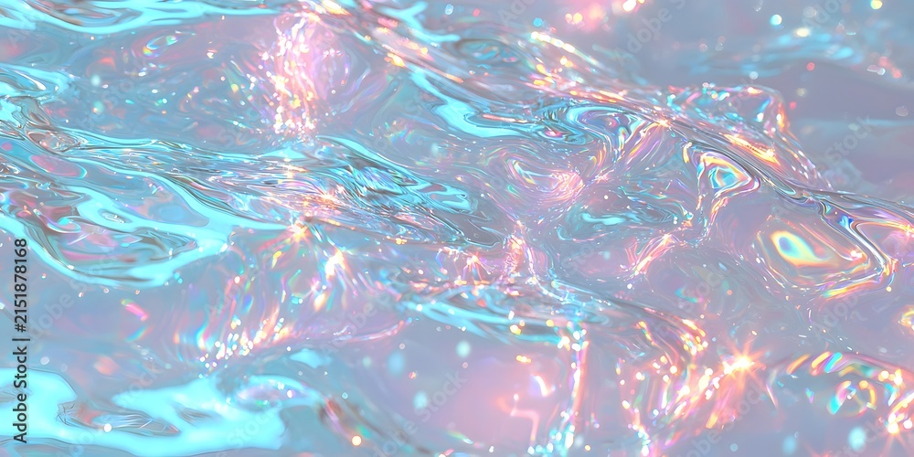 Fototapeta premium Iridescent water surface with reflections