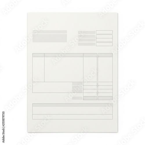 Bank Statement Isolated on White Solid Background, Professional Office Accessory for Financial Planning, Management, and Corporate Work
