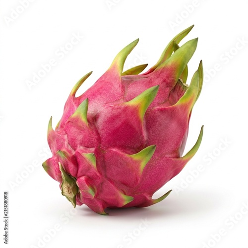 Dragon Fruit Isolated on White Solid Background, Natural Ingredient for Healthy Cooking, Culinary Recipes, and Food Photography
