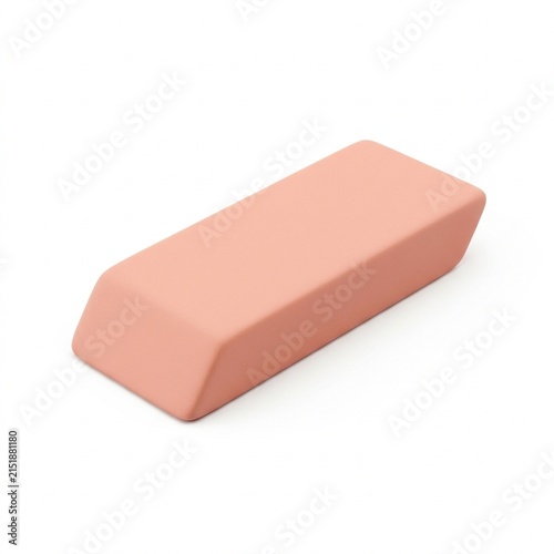Eraser Isolated on White Solid Background, Professional Office Accessory for Financial Planning, Management, and Corporate Work
