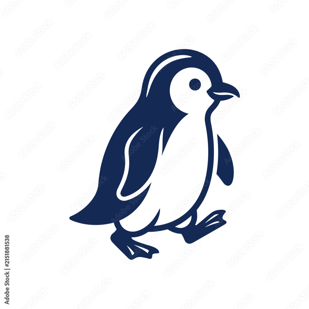 Fototapeta premium Simple graphic illustration of a penguin.