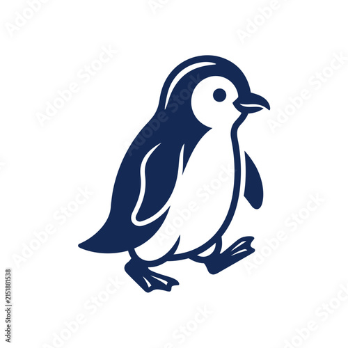 Simple graphic illustration of a penguin.