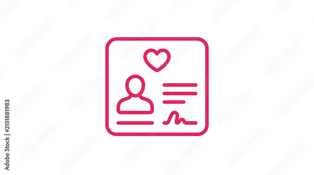 Fototapeta premium Medical ID card with heart symbol.