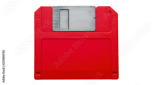 Foto Red 3 5 inch floppy disk with metal shutter