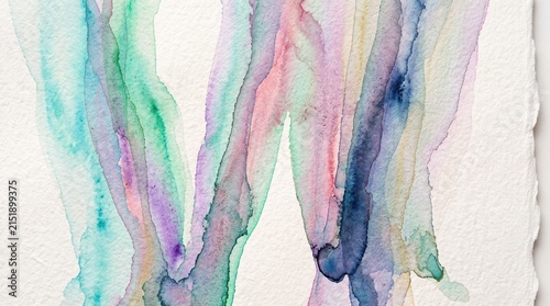 Aurora-Inspired Watercolor Veils in Blue Green Pink and Violet, Abstract Background