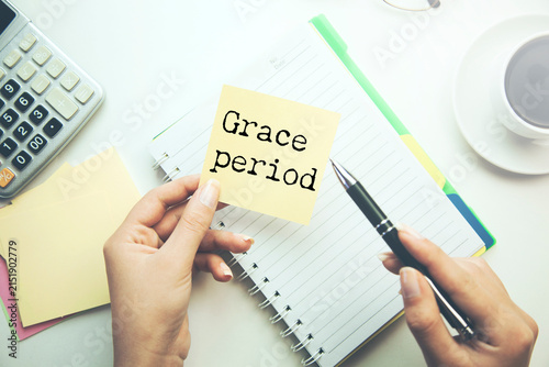Fotografie Loan grace period concept, temporary payment delay after borrowing