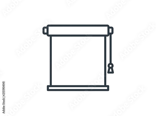 Roll-up blind window shade partially open with cord lock