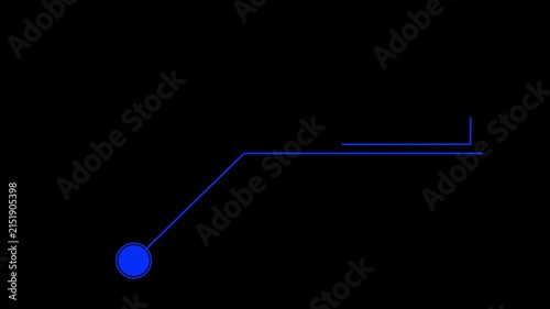 Animated callout lines for text with futuristic HUD interface elements on a black background, 4K video.