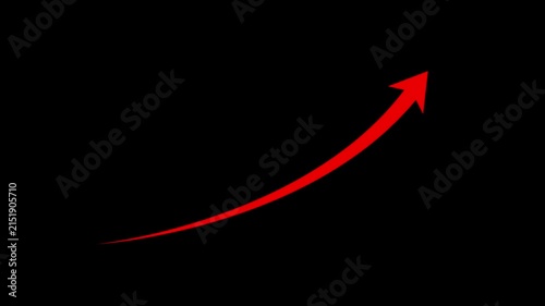 Abstract arrow business graph icon animation. Arrow rising on transparent background.