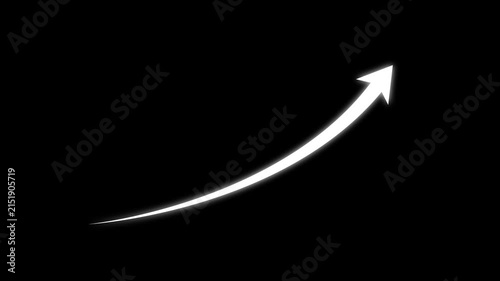 Abstract arrow business graph icon animation. Arrow rising on transparent background.