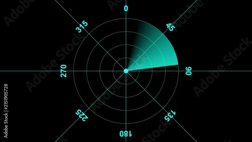Digital radar scanning security animation with world map overlay and rotating grid.
